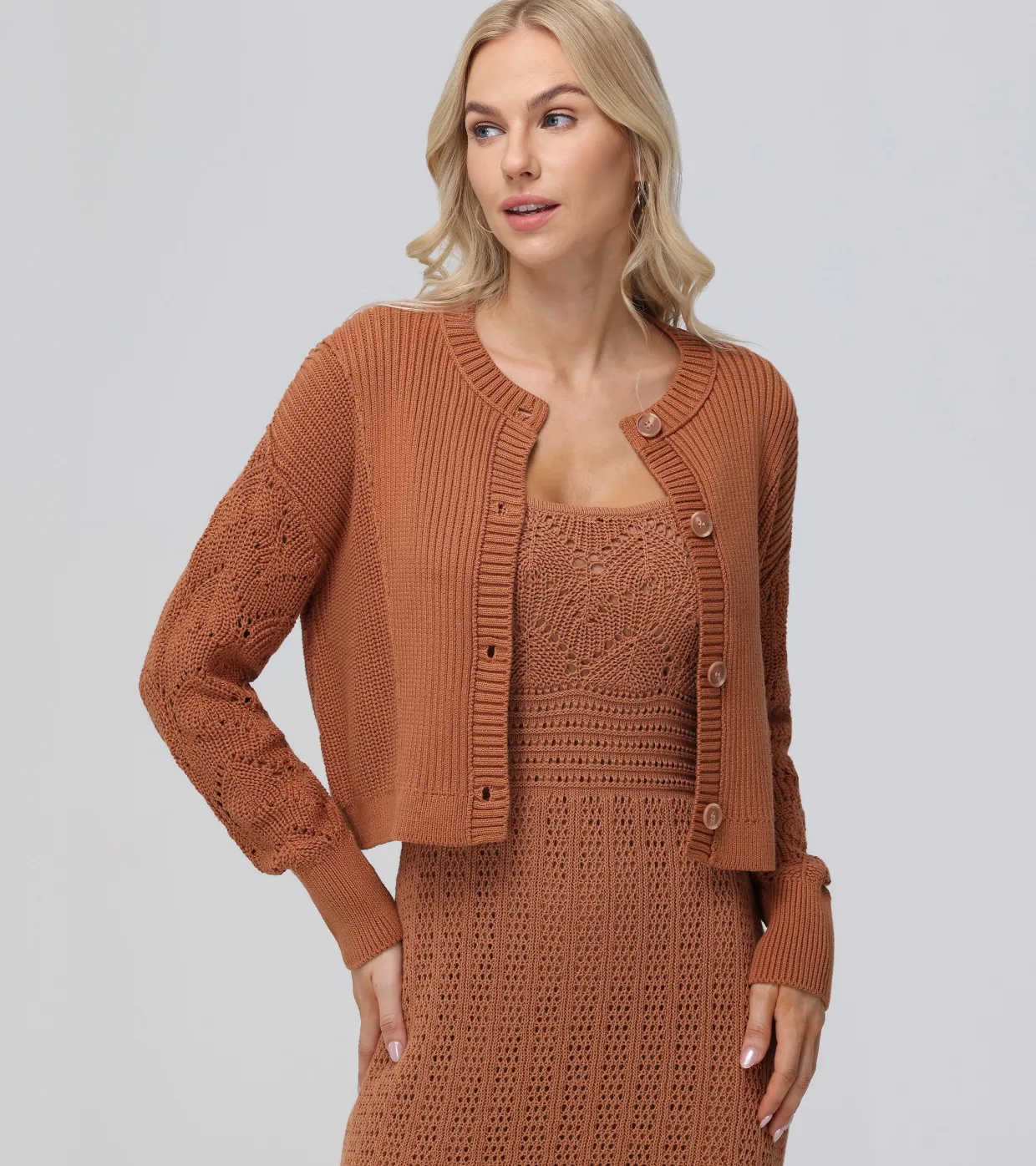 Tops^Frye Mixed Stitch Button Front Cardigan