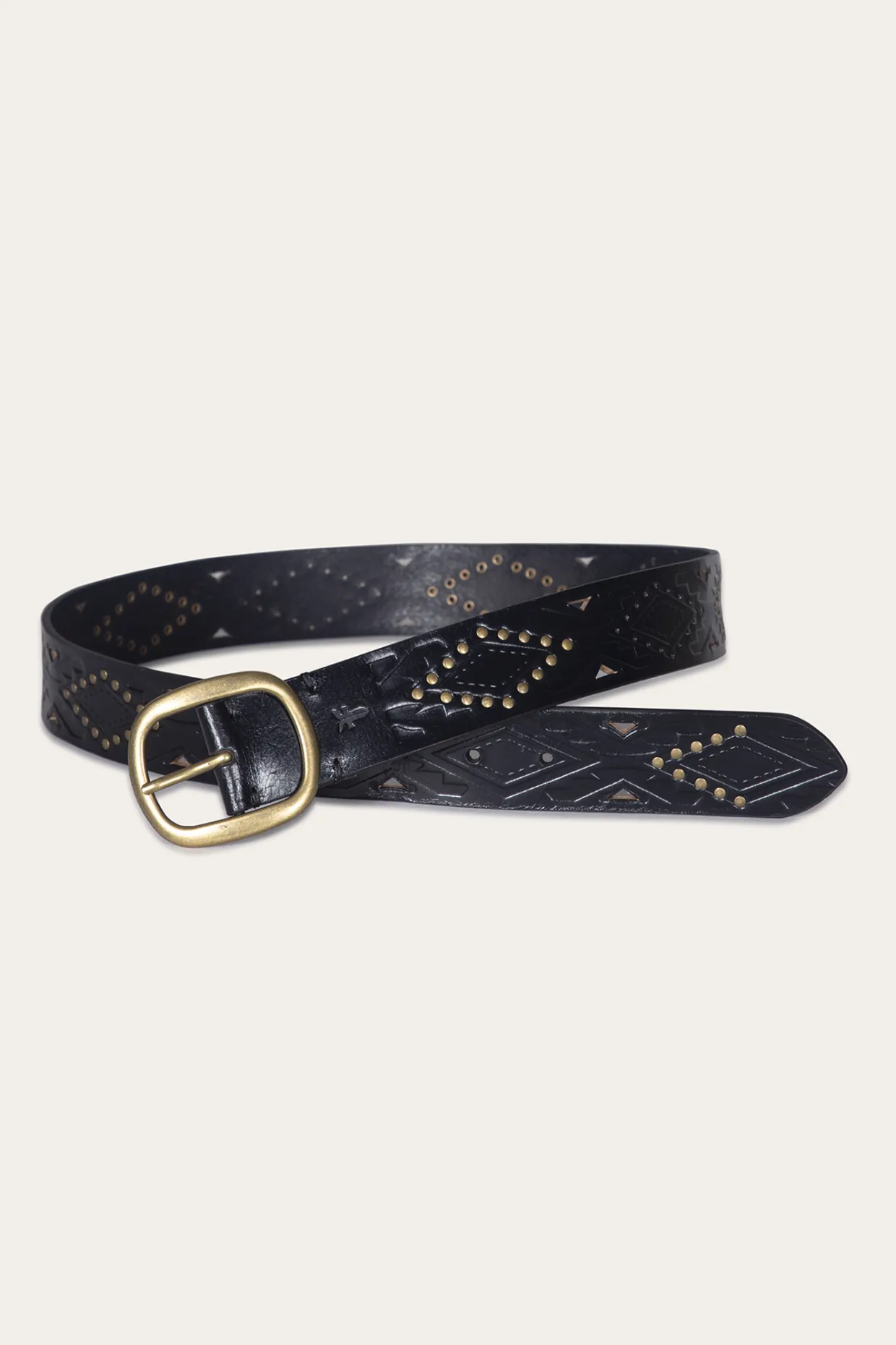 Belts^Frye 38mm Belt With Southwestern Embossing, Perf & Studs