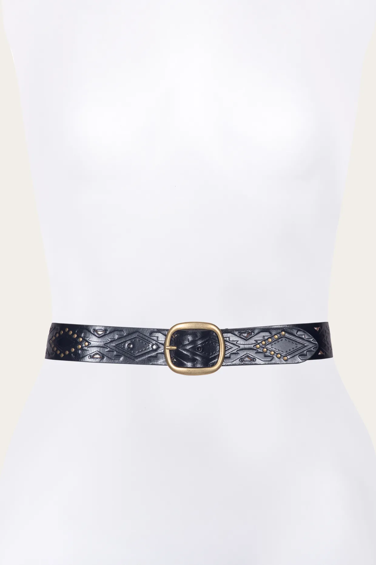 Belts^Frye 38mm Belt With Southwestern Embossing, Perf & Studs