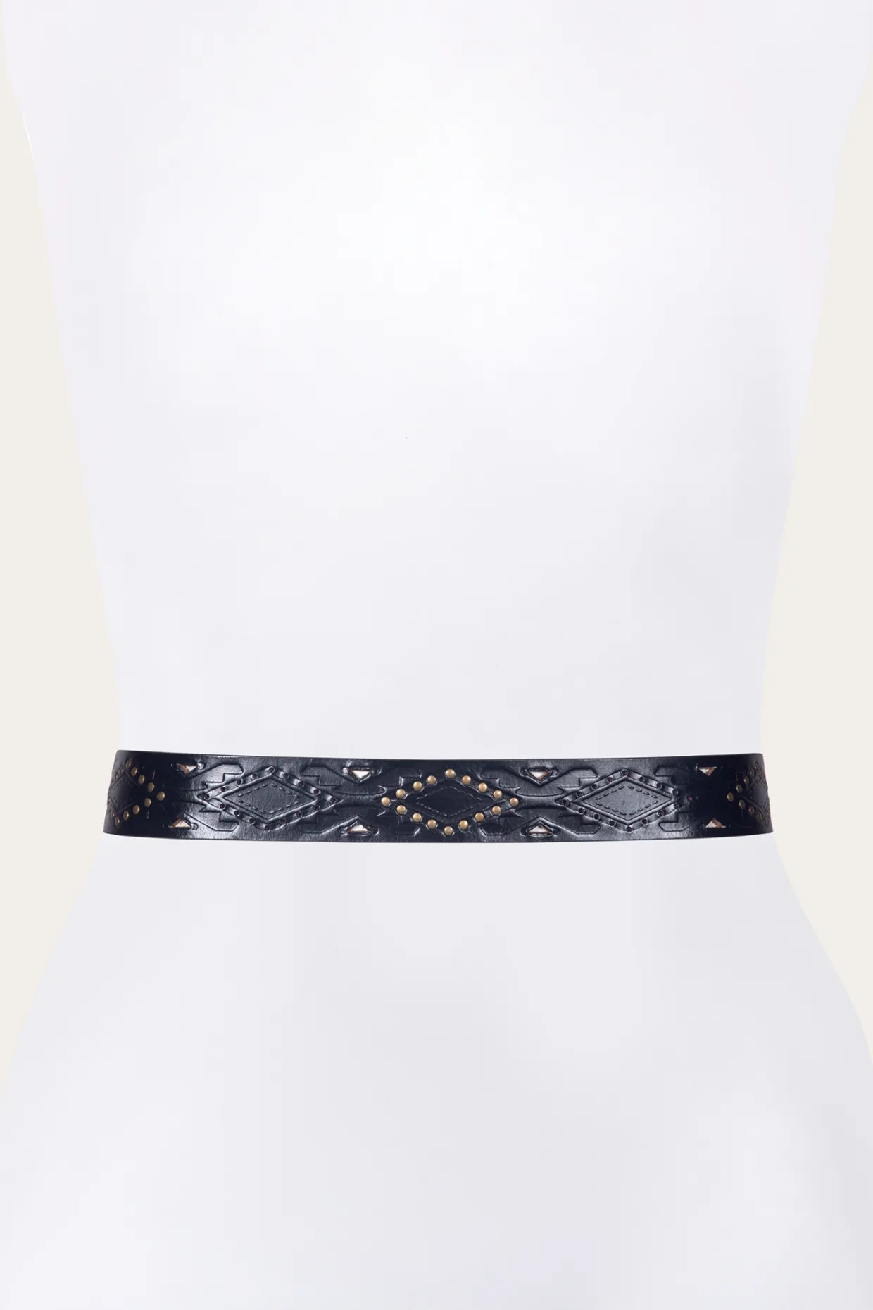Belts^Frye 38mm Belt With Southwestern Embossing, Perf & Studs