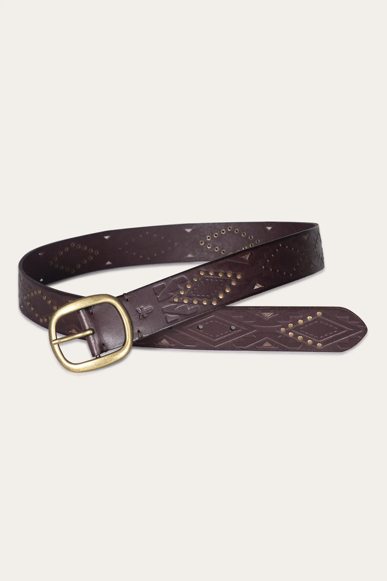 Belts^Frye 38mm Belt With Southwestern Embossing, Perf & Studs