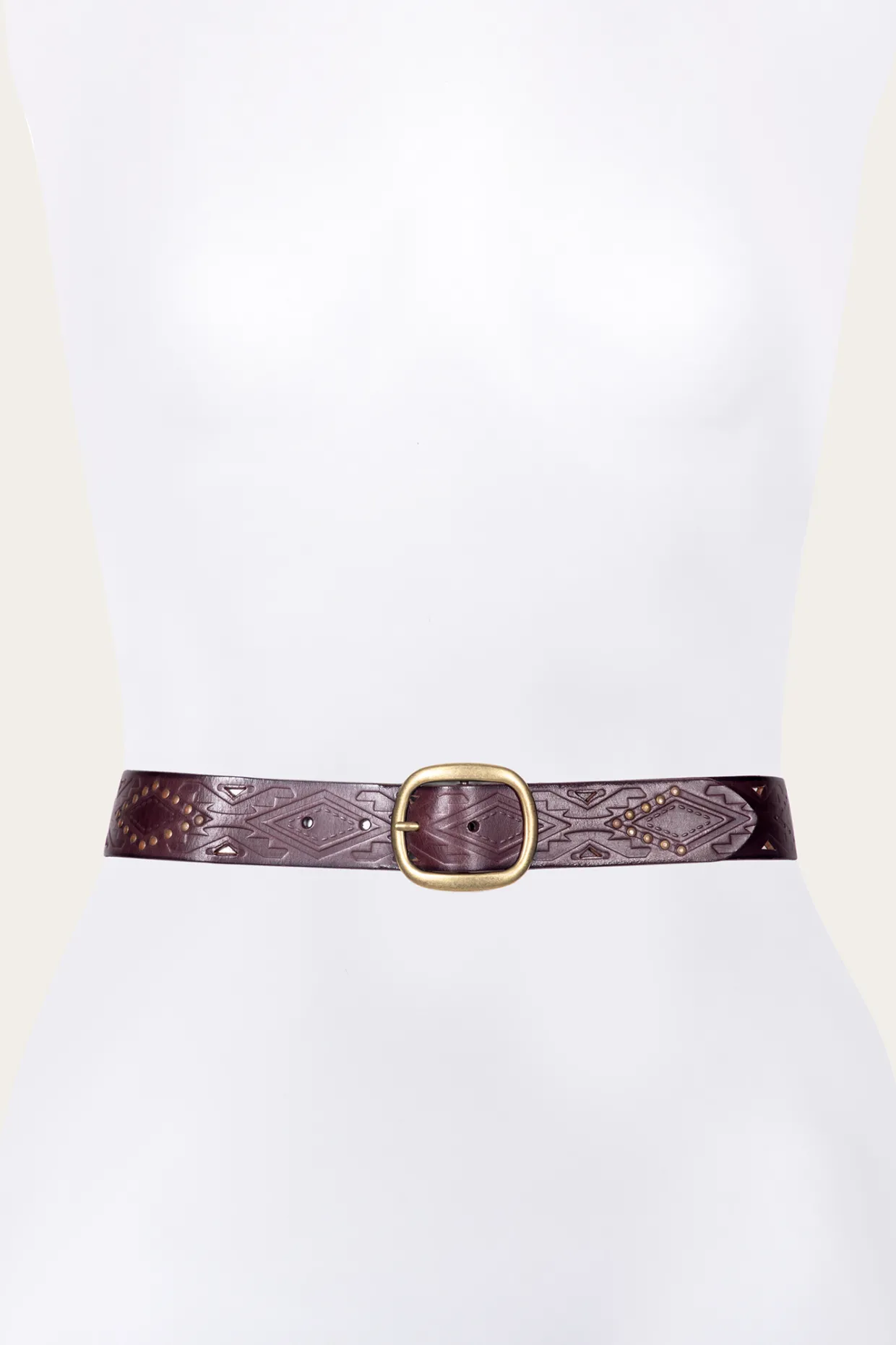 Belts^Frye 38mm Belt With Southwestern Embossing, Perf & Studs