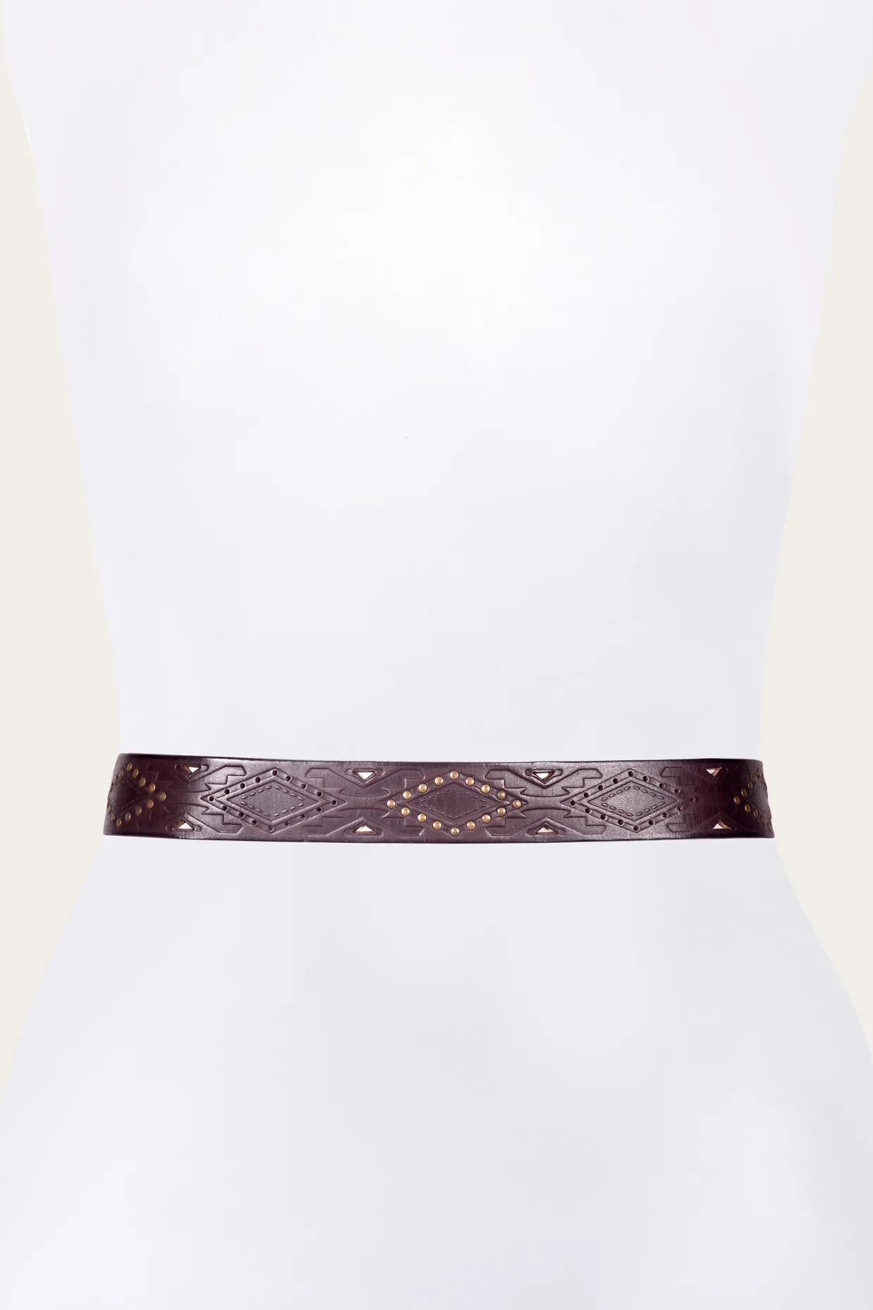 Belts^Frye 38mm Belt With Southwestern Embossing, Perf & Studs